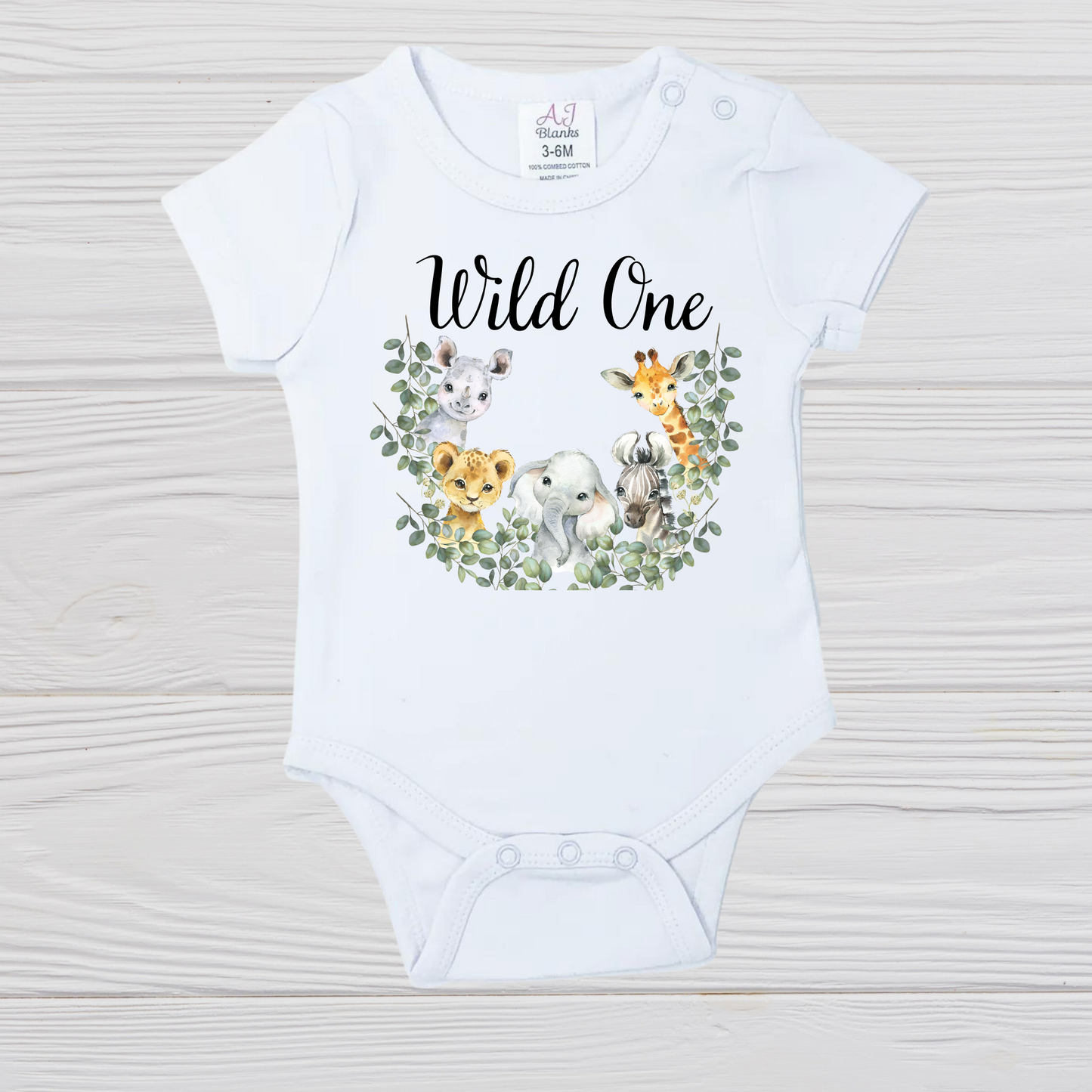 Wild One Safari Animals Onesie