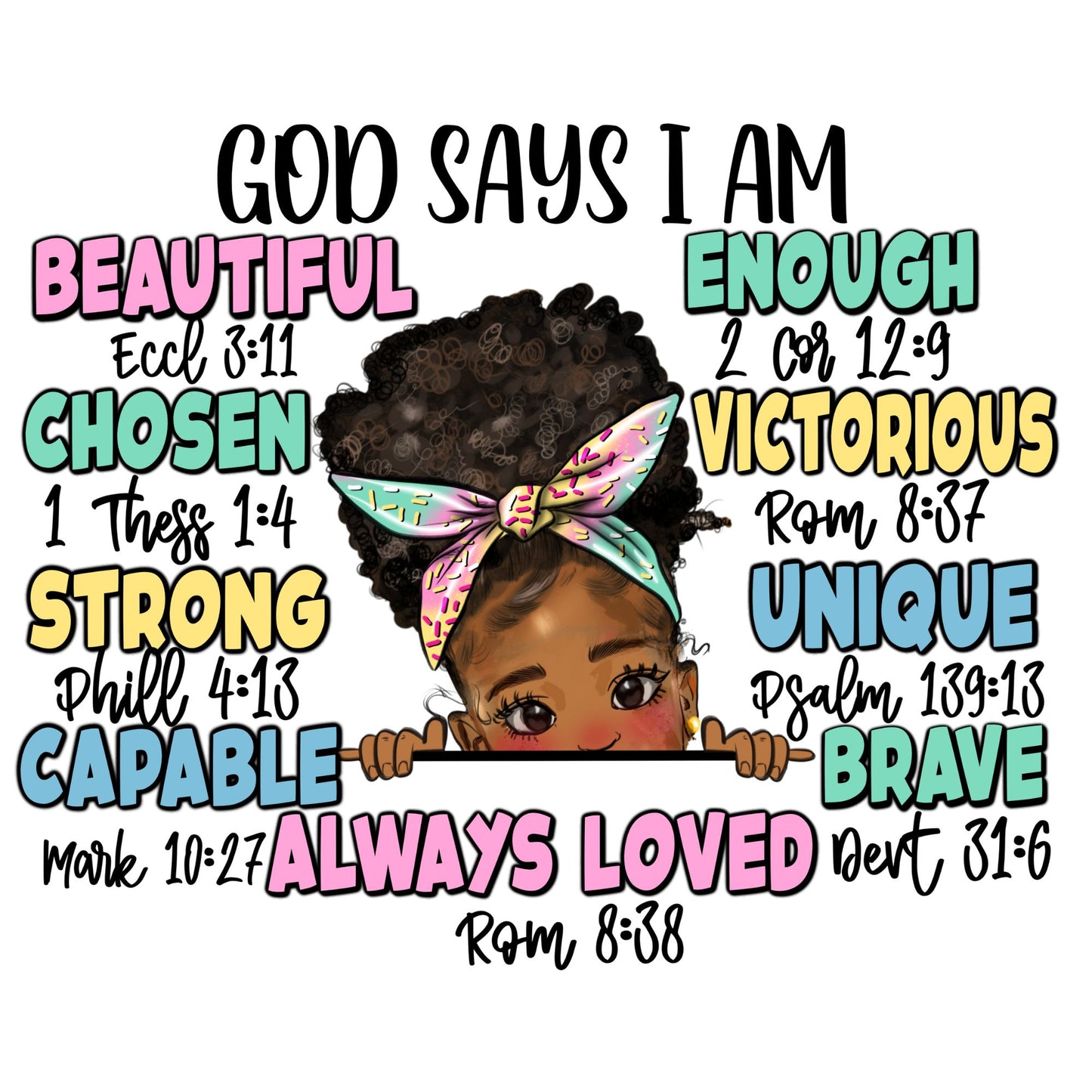 African American Girl Bible Affirmations Pillow