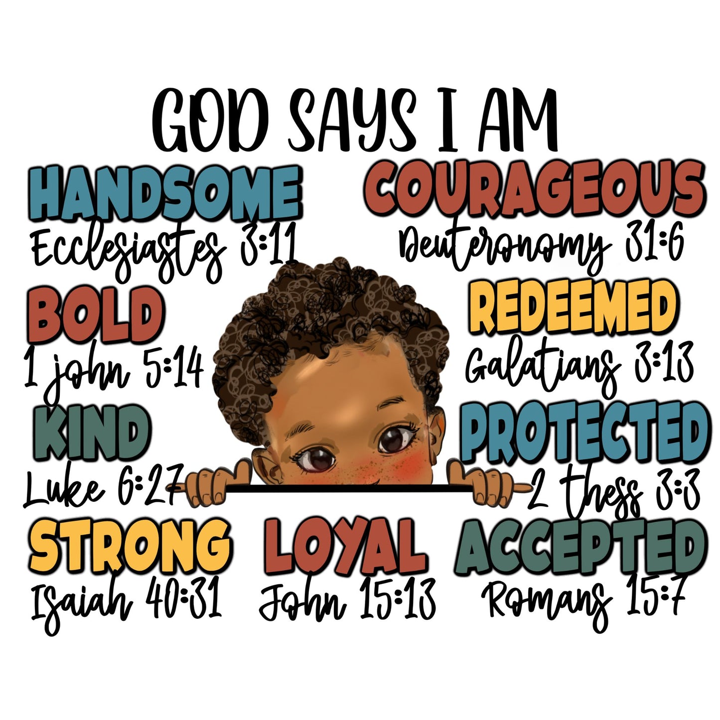 African American Boy Bible Affirmations Pillow