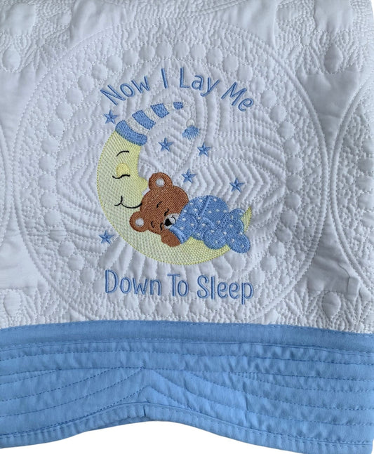 Baby Heirloom Quilt For Boys - Now I Lay Me Down To Sleep