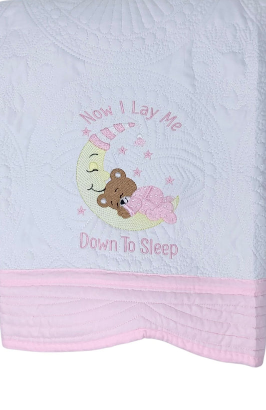 Baby Heirloom Blanket For Girls - Now I Lay Me Down To Sleep
