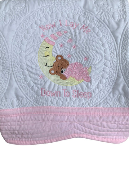 Baby Heirloom Blanket For Girls - Now I Lay Me Down To Sleep
