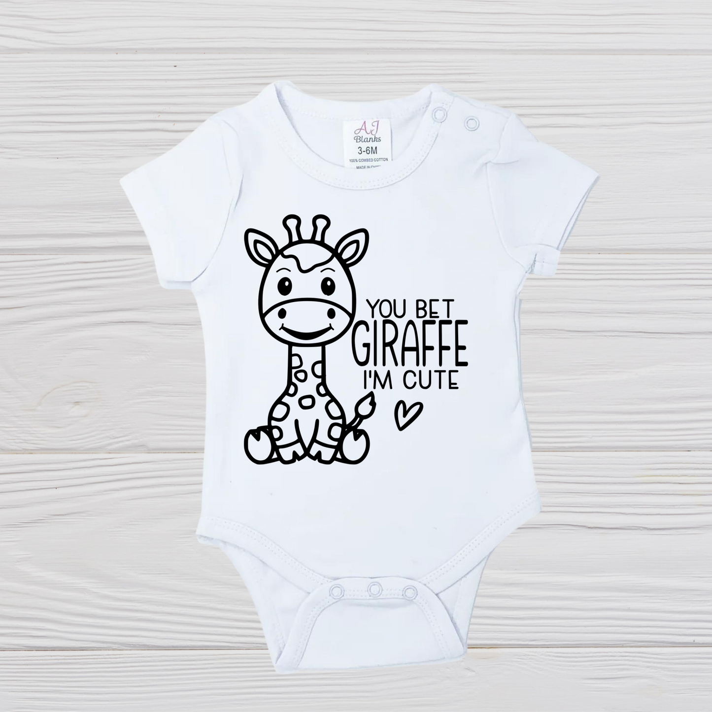 You Bet Giraffe I'm Cute Baby Bodysuit