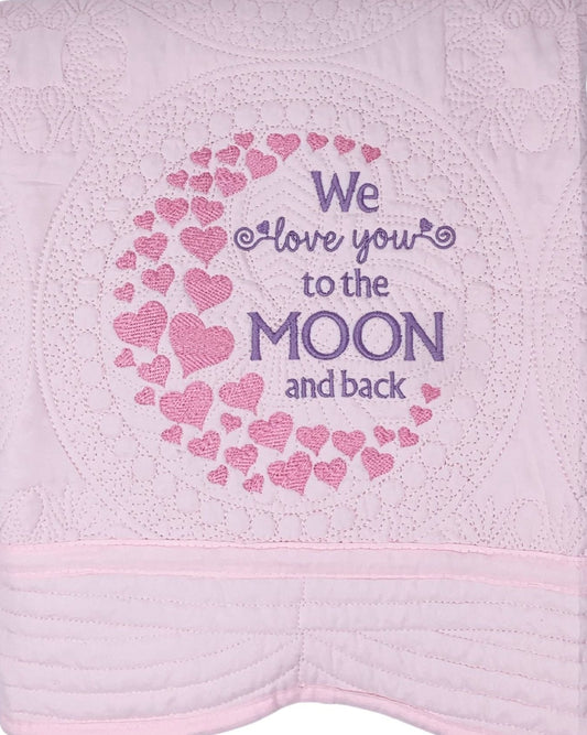 Baby Heirloom Quilt - We Love You To The Moon and Back