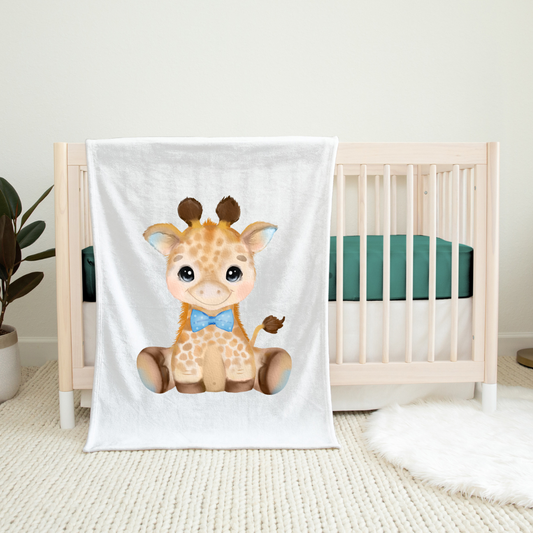 Baby Boy Personalized Blanket - Giraffe Baby Blanket