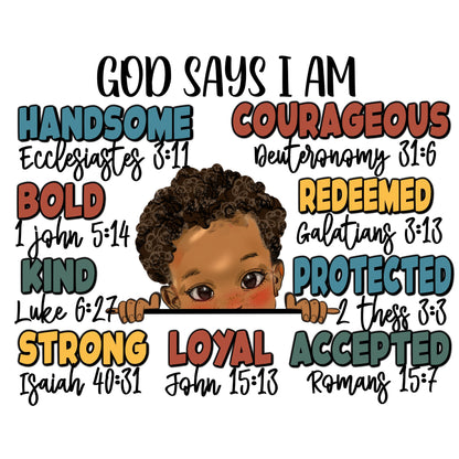 African American Boy Bible Affirmations Pillow