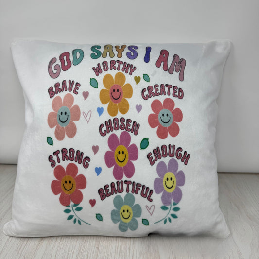 God Says I Am Daisy Pillow