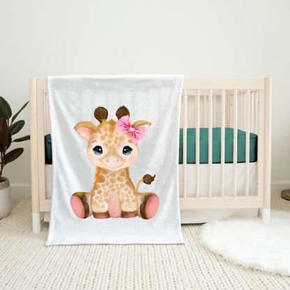 Baby Boy Personalized Blanket - Giraffe Baby Blanket